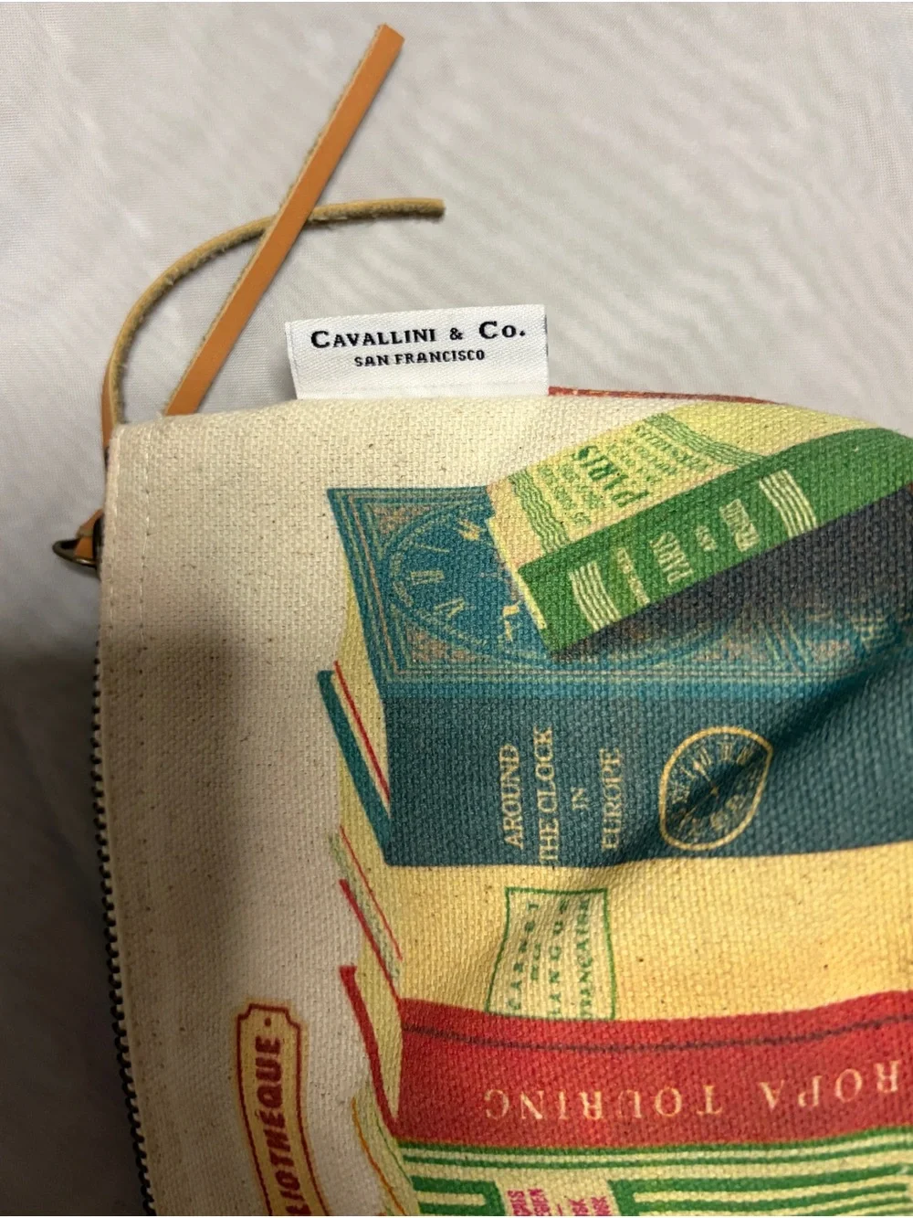 Cavallini & Co. Bibliothèque Book Globe Canvas Zip Pouch Tassel